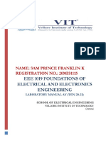 EEE - VIT Chennai - Lab Report - Sam Prince Franklin - 20MIS1115