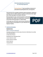 Interview Questions & Answers For Planning Engineers