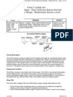 Fault Code 441 Battery 1 Voltage - Data Valid But Below Normal Operational Range - Moderately Severe Level