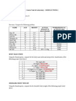 NCMA 215: Course Task #4 Laboratory - MODULE WEEK 2: Healthy Overweight Healthy Overweight Healthy