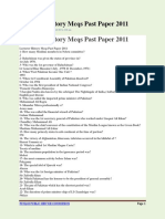 Lecturer History Mcqs Past Paper 2011