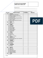 Vehicle/Plant Machinery Inspection Checklist: Sr. No. Points To Check Condition Remarks