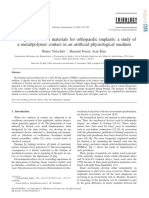 Fretting Corrosion of Materials For Orthopaedic Implants