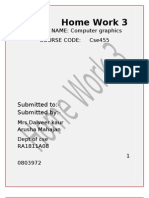 Home Work 3: COURSE NAME: Computer Graphics Course Code: Cse455