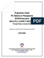 Programme Guide: PG Diploma in Management (PGDM-Executive) Health & Family Welfare