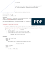 Different Strategies in Factoring Polynomials