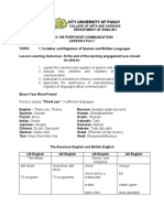 Arellano - Purposive Communication - Lesson 4