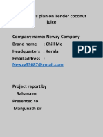 Business Plan On Tender Coconut Juice