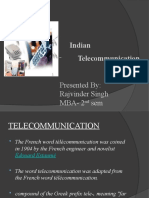 Indian Telecommunication Sector: Presented By: Rajvinder Singh MBA-2 Sem