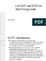 Impact of GATT and WTO On Indian Foreign