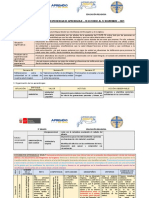 Planificador de La Experiencia 8 VII Ciclo 5° Grado Secundaria