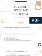 University Webinar Certificate by Slidesgo