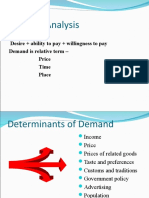 Demand Analysis: Demand Desire + Ability To Pay + Willingness To Pay Demand Is Relative Term - Price Time Place