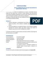 Convocatoria Primer Programa de Formación de Auxiliar de Despacho (Modalidad Virtual)