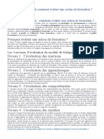 Modèle de Kirkpatrick Comment Évaluer Une Action de Formation