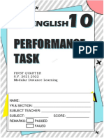 English 10 Performance Task