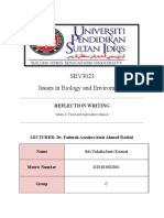 SBV3023 Issues in Biology and Environment: Reflection Writing