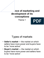 The Essence of Marketing and Development of Its Conceptions: Theme 1