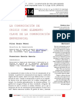 La Comunicación de Crisis Como Elemento Clave de La Comunicación Empresarial