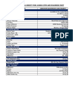 Technical Data Sheet For Air Washer Unit 10000 CFM AND 25000 CFM