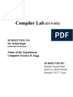 Compiler Lab: Submitted To