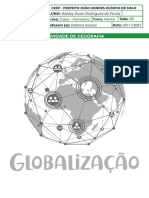 Atividade de Geografia - Avaliação Mensal - 4º Bimestre