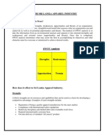 Swot Analysis For Sri Lanka Apparel Industry