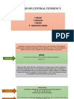 Measures of Central Tendency: Mean Median Mode Weighted Mean