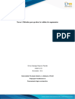 Tarea 1 Métodos para Probar La Validez de Argumentos