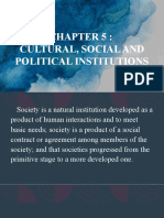 Cultural, Social and Political Institutions