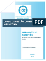 Cadeira de Introdução Ao Marketing - Prof. Ilunga Roberto - 2021