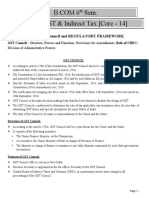 Sem. Subject: GST & Indirect Tax (Core - 14) : Unit - 4 Syllabus: GST Council and Regulatory Framework