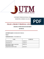 Phase 1: Project Proposal and Planning: Universiti Teknologi Malaysia SEMESTER I, SESSION 2021/2022