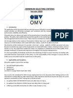 Omv - Minimum Selecting Criteria