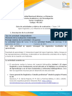 Guia de Actividades y Rúbrica de Evaluación - Unidad 1-Tarea 2 - El Signo Lingüístico y Su Influencia en La Sociedad y Cultura