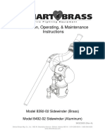 Installation, Operating, & Maintenance Instructions: Model 8392-02 Sidewinder (Brass) Model 8492-02 Sidewinder (Aluminum)