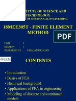 SRM Institute of Science and Technology: 18Mee305T - Finite Element Method