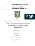 Sustitucion Parcial Del Cemento & Presistencia Mecanica