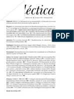 Dialectica Número Dedicado A La Lucha Por La Reivindicación de La Filosofía y Las Humanidades en El Bachillerato Mexicano