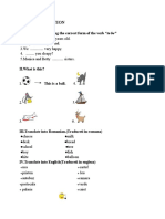 Evaluation: I.Fill in The Blanks Using The Correct Form of The Verb "To Be"