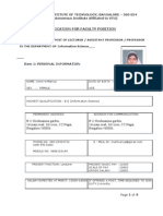 Faculty Application Format