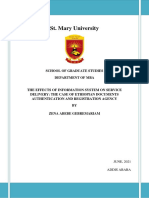 Zena Abebe MBA Section H Final Thesis Paper