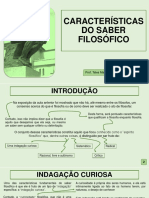 1 - Características Do Saber Filosófico