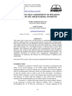 Exploring Self-Assessment of Speaking Skill by Efl High School Students