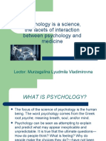 Psychology Is A Science, The Facets of Interaction Between Psychology and Medicine