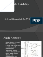 Ankle Instability: Dr. Syarif Hidayatullah, SP - OT, M.Kes