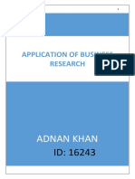 Application of Business Research: Adnan Khan