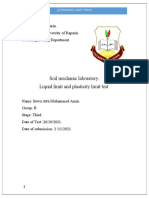 Soil Mechanic Laboratory. Liquid Limit and Plasticity Limit Test