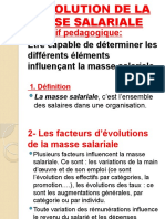 L'evolution de La Masse Salariale