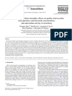 La Temperatura y La Humedad Relativa Efectos en La Calidad, El Total de Ácido Ascórbico, Compuestos Fenólicos y La Concentración de Flavonoides y La Actividad Antioxidante de La Fresa